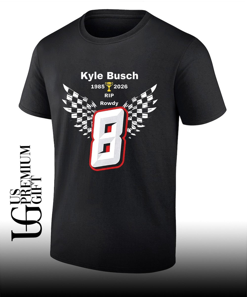 RIP Rowdy 8 Kyle Busch 1985-2026 shirt Unisex T-shirt, Sweatshirt, Hoodie, Long Sleeve Tee - T-Shirt, Sweatshirt, Hoodie