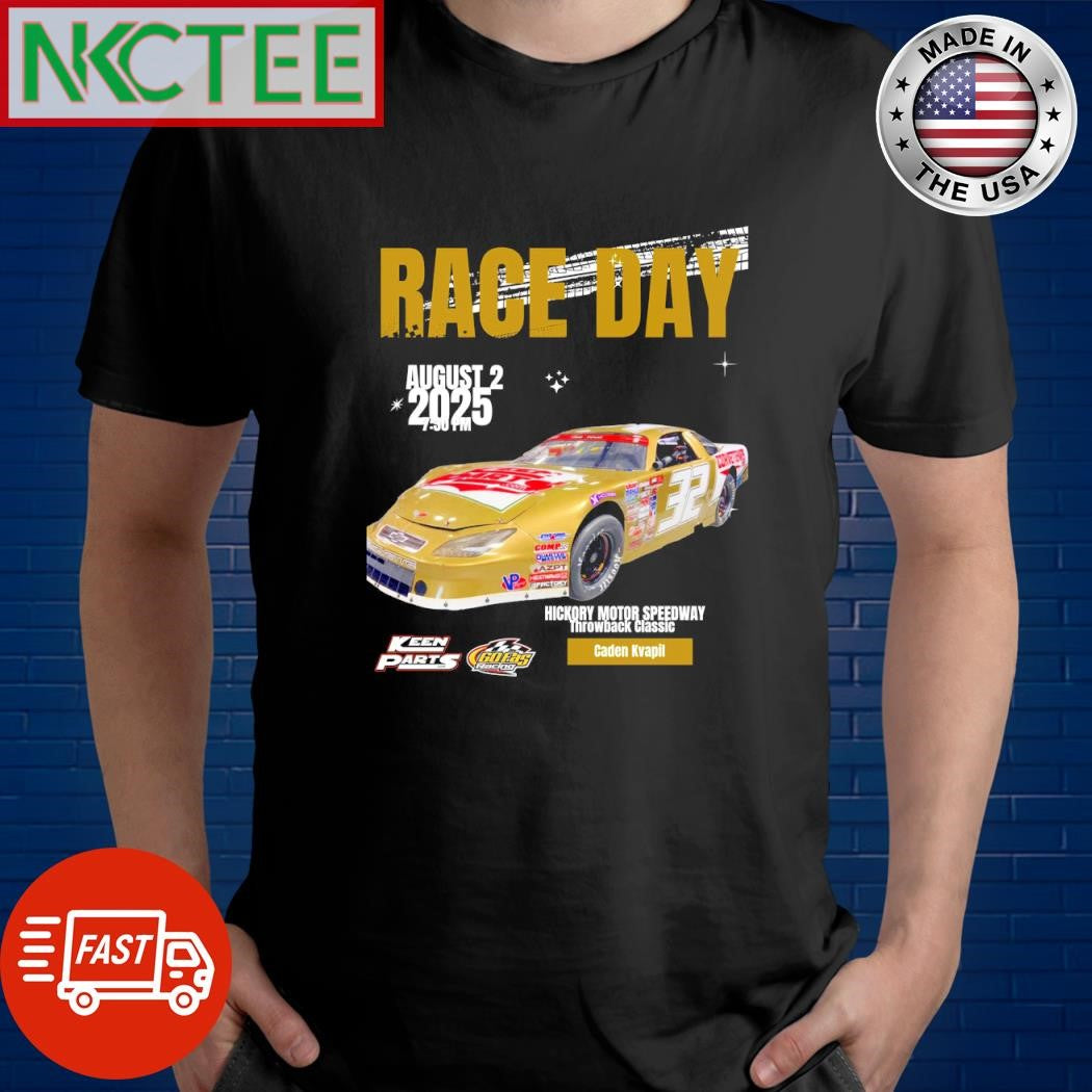 Race Day August 2 2025 Caden Kvapil car shirt Unisex T-shirt, Sweatshirt, Hoodie, Long Sleeve Tee - T-Shirt, Sweatshirt, Hoodie