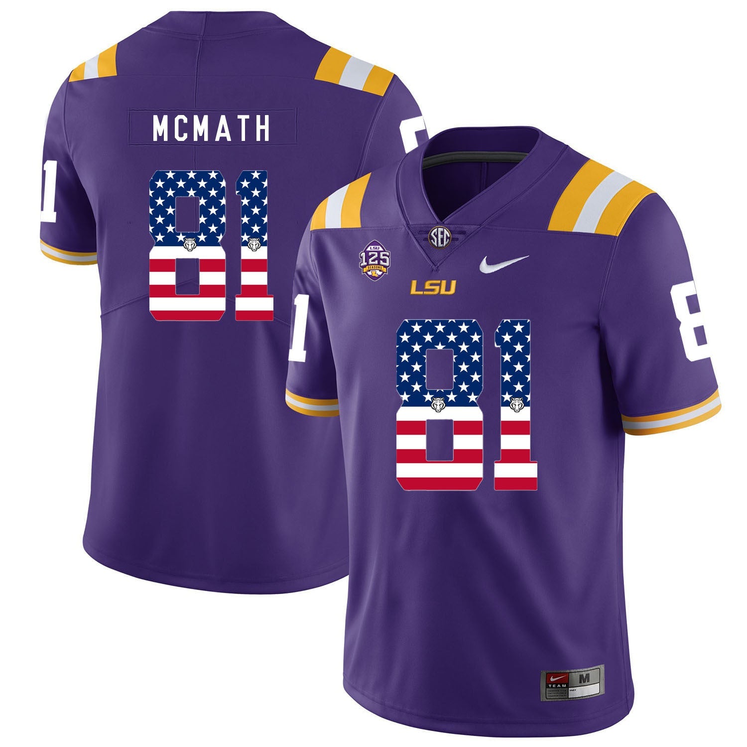 Racey Mcmath 81 Purple College Football Jersey football jersey product view 1
