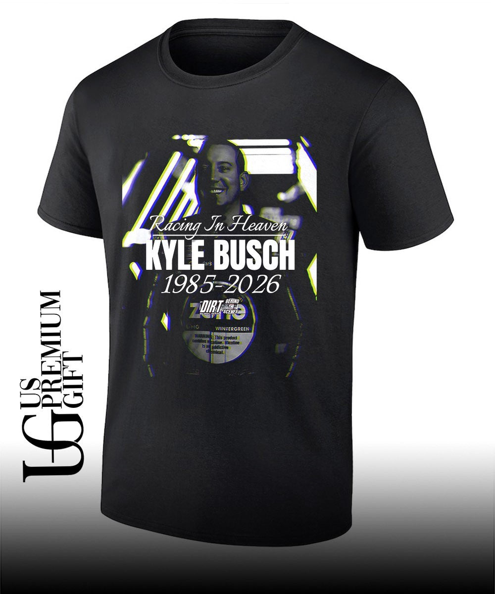 Racing In Heaven Kyle Busch NASCAR Cup Series 1985-2026 shirt Unisex T-shirt, Sweatshirt, Hoodie, Long Sleeve Tee - T-Shirt, Sweatshirt, Hoodie