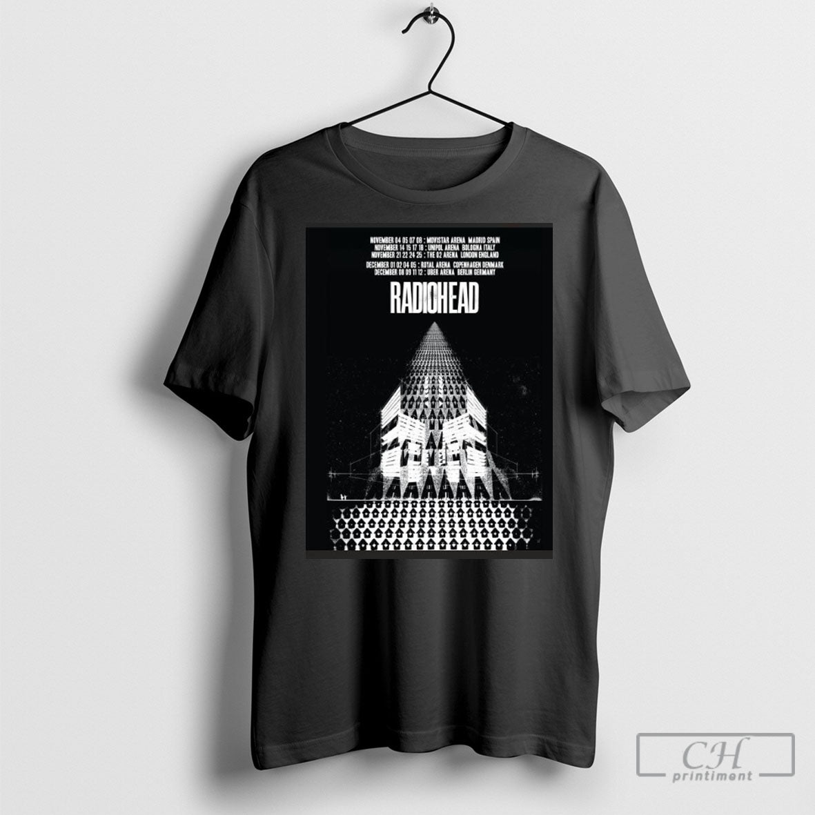 Radiohead Europe November December 2025 Shirt Tee Unisex T-shirt, Sweatshirt, Hoodie, Long Sleeve Tee - T-Shirt, Sweatshirt, Hoodie