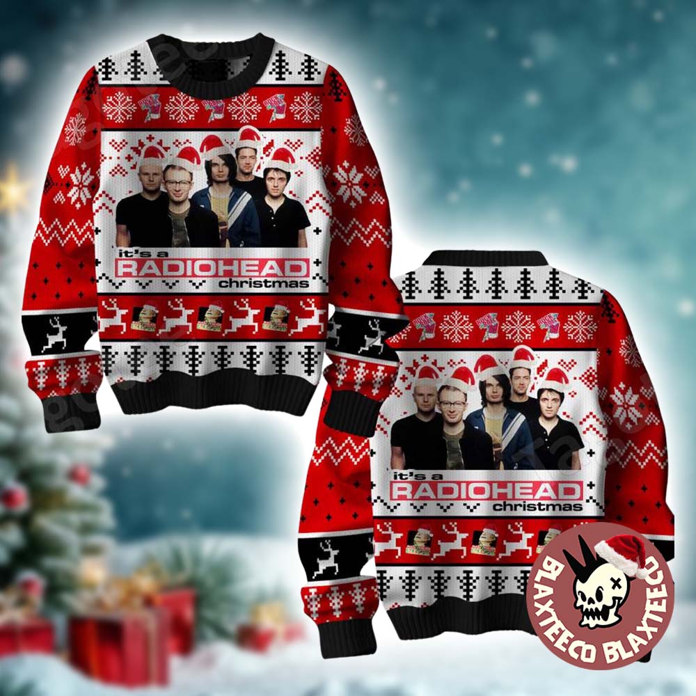 Radiohead It Is A Radiohead Christmas Funny Band Member With Santa Hat Ugly Christmas Sweater - T-Shirt, Sweatshirt, Hoodie