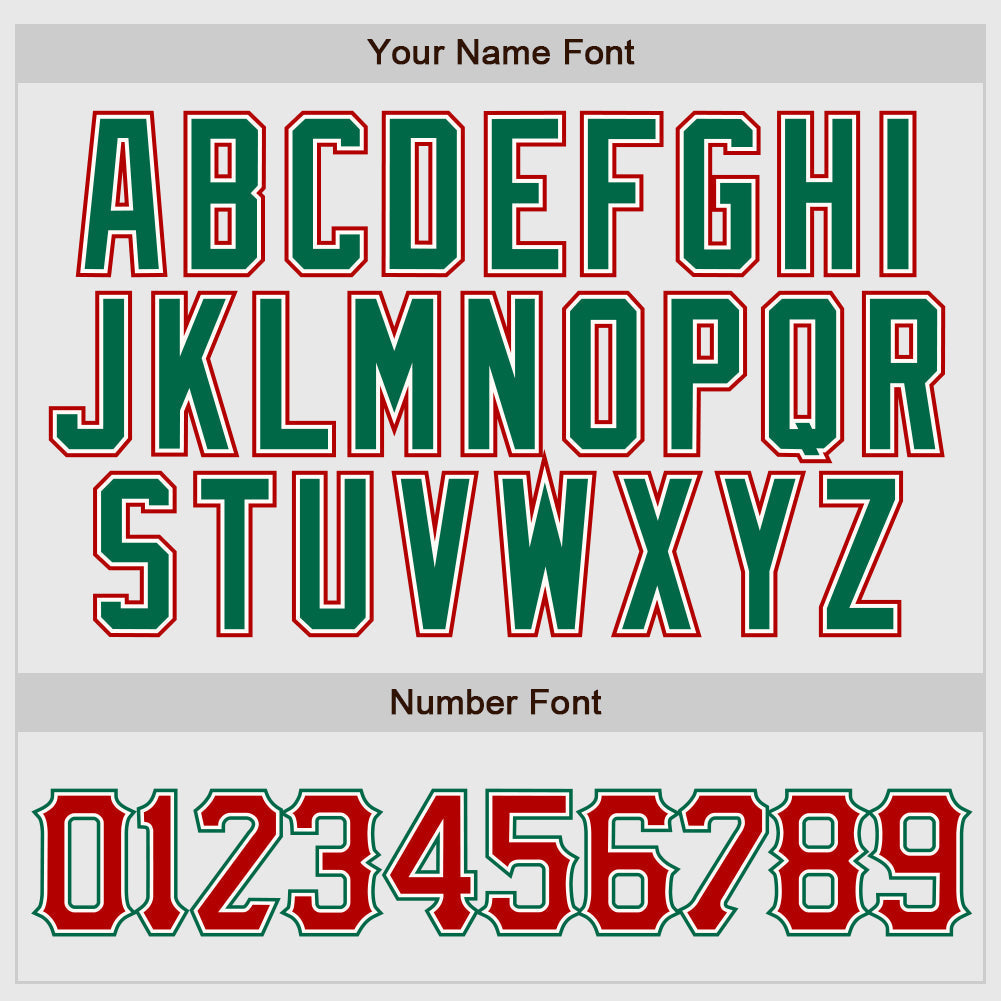 Custom White Red Pinstripe Red-Kelly Green Authentic Raglan Sleeves Baseball Jersey baseball jersey product view 4