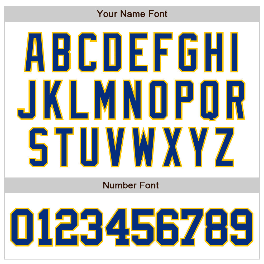 Custom White Royal-Yellow Authentic Raglan Sleeves Baseball Jersey baseball jersey product view 5