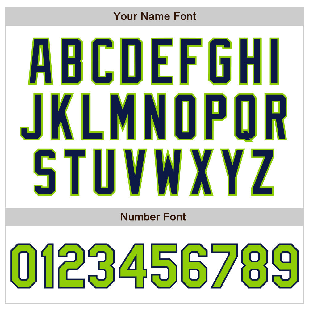 Custom White Neon Green-Navy Authentic Raglan Sleeves Baseball Jersey baseball jersey product view 5