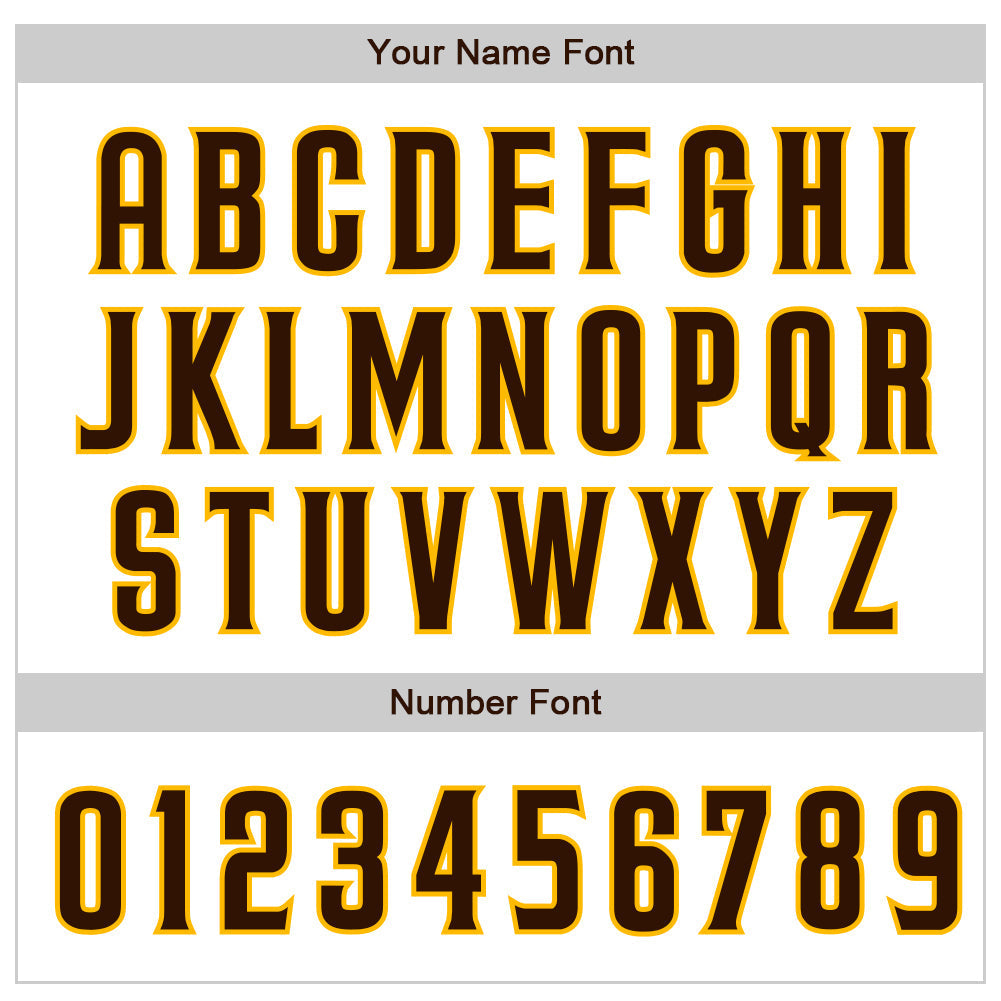 Custom White Brown-Gold Authentic Raglan Sleeves Baseball Jersey baseball jersey product view 5