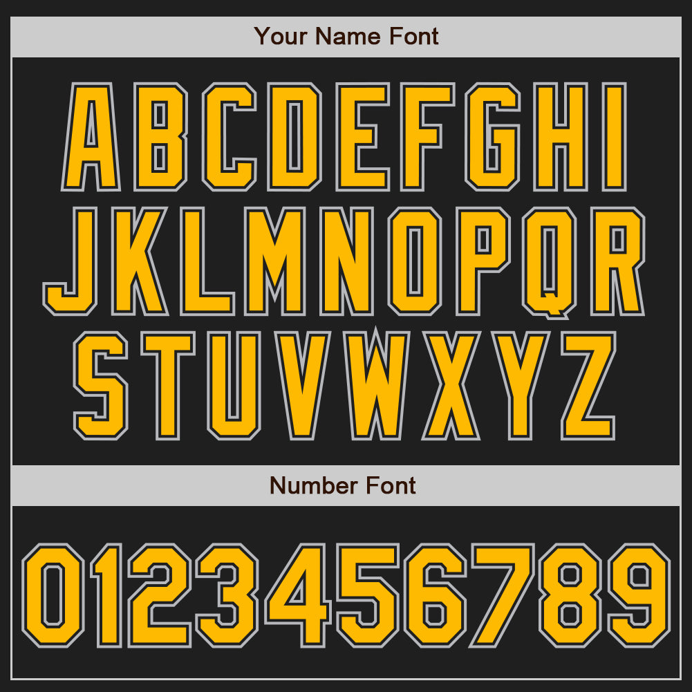 Custom Black Gold-Gray Authentic Raglan Sleeves Baseball Jersey baseball jersey product view 5