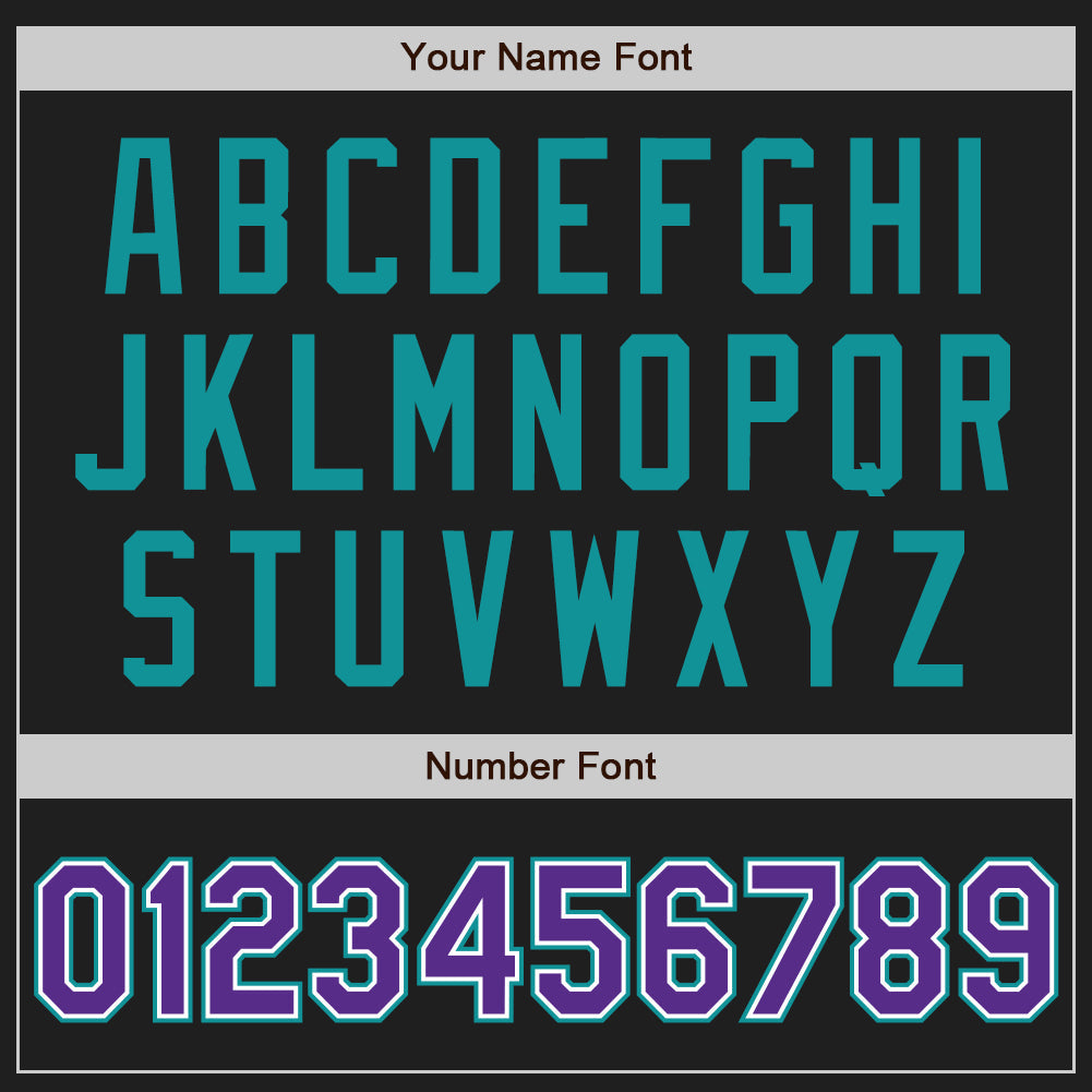 Custom Black Purple-Teal Authentic Raglan Sleeves Baseball Jersey baseball jersey product view 5