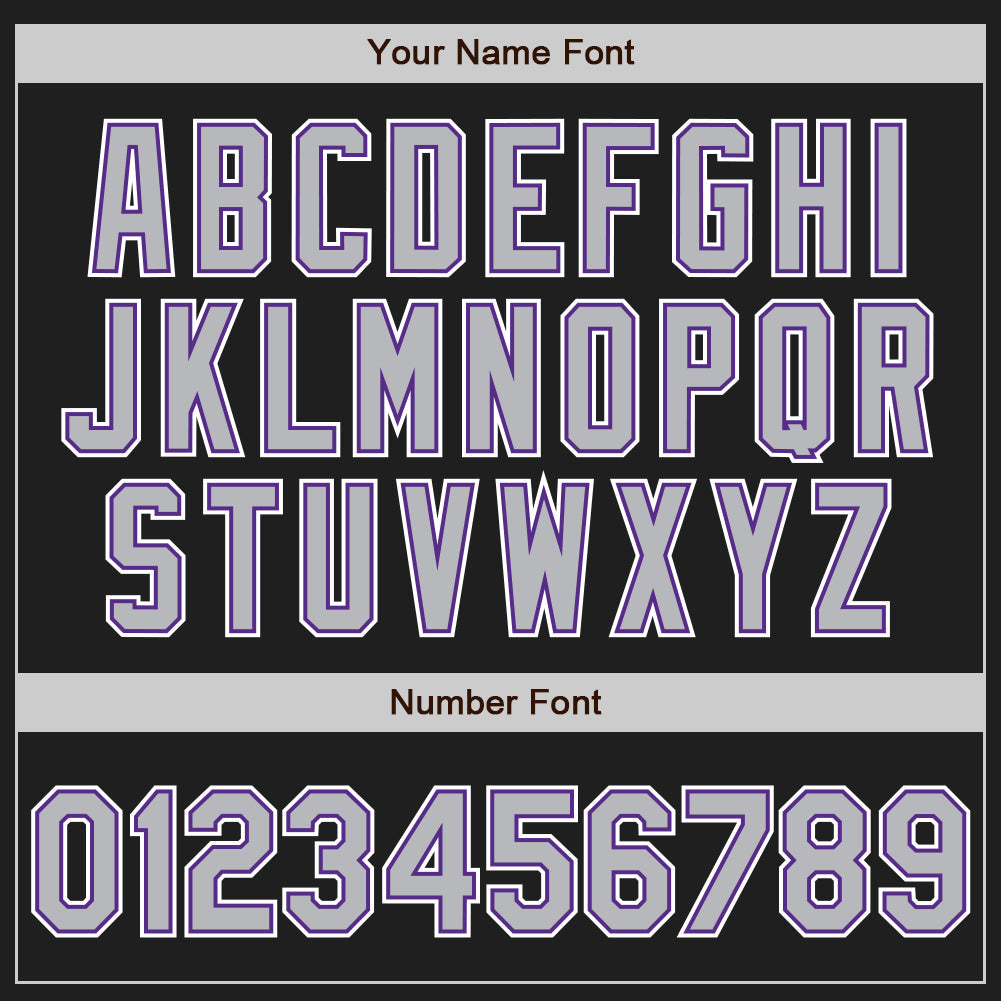 Custom Black Gray-Purple Authentic Raglan Sleeves Baseball Jersey baseball jersey product view 5