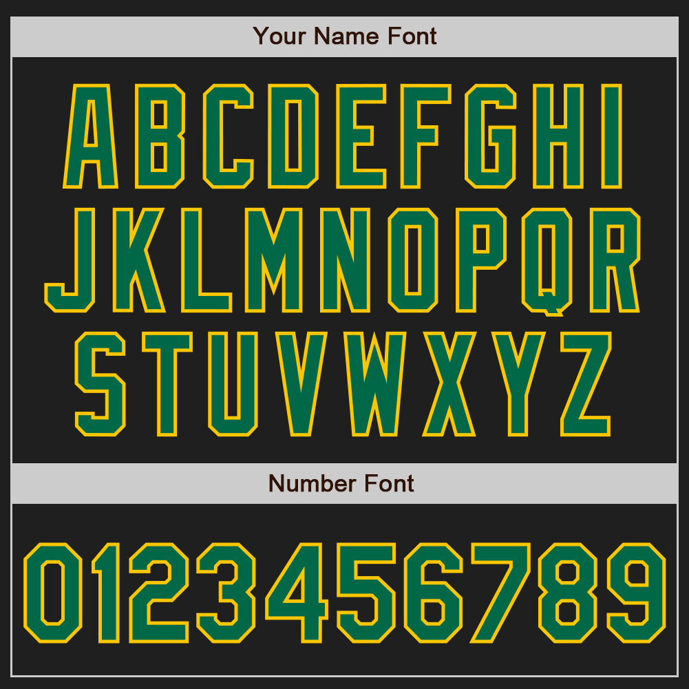 Custom Black Kelly Green-Yellow Authentic Raglan Sleeves Baseball Jersey baseball jersey product view 5