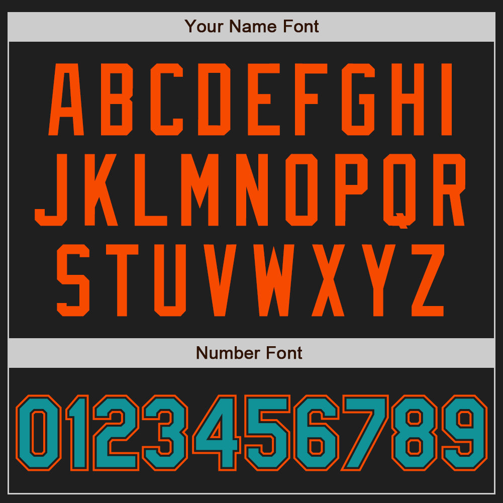 Custom Black Teal-Orange Authentic Raglan Sleeves Baseball Jersey baseball jersey product view 5