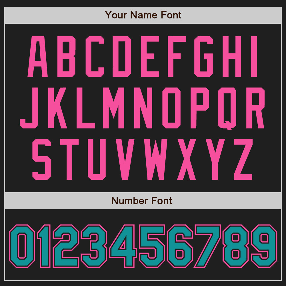 Custom Black Teal-Pink Authentic Raglan Sleeves Baseball Jersey baseball jersey product view 5