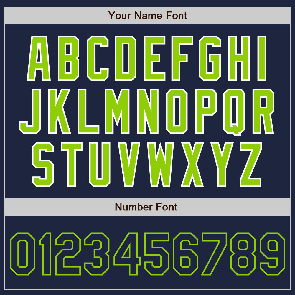 Custom Navy White-Neon Green Authentic Raglan Sleeves Baseball Jersey baseball jersey product view 5