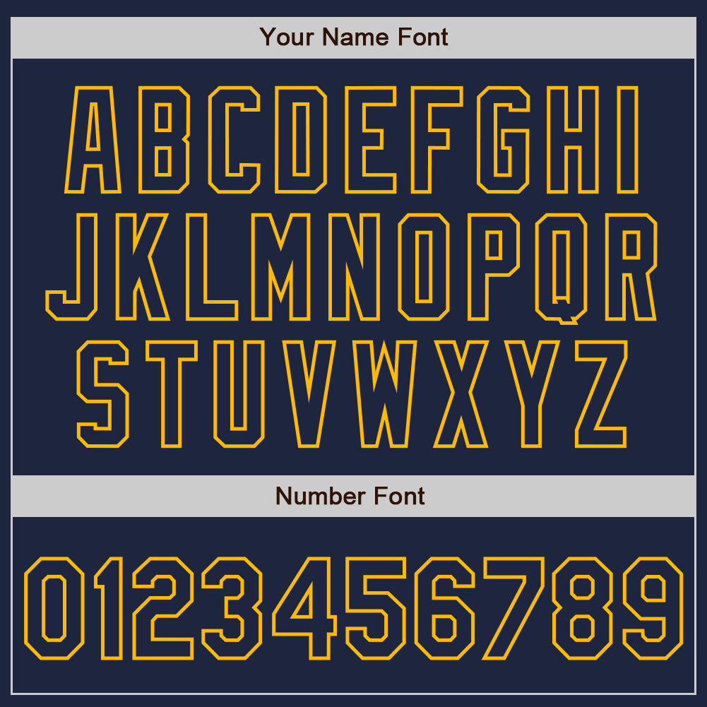 Custom Navy Gold Authentic Raglan Sleeves Baseball Jersey baseball jersey product view 5