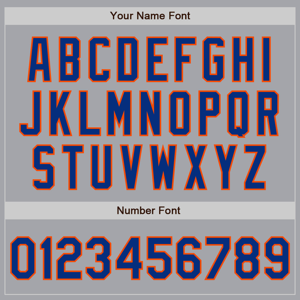 Custom Gray Royal-Orange Authentic Raglan Sleeves Baseball Jersey baseball jersey product view 5