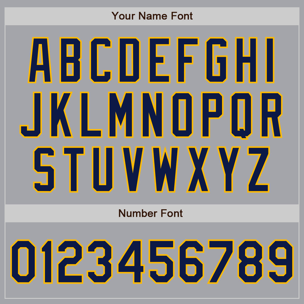 Custom Gray Navy-Gold Authentic Raglan Sleeves Baseball Jersey baseball jersey product view 5