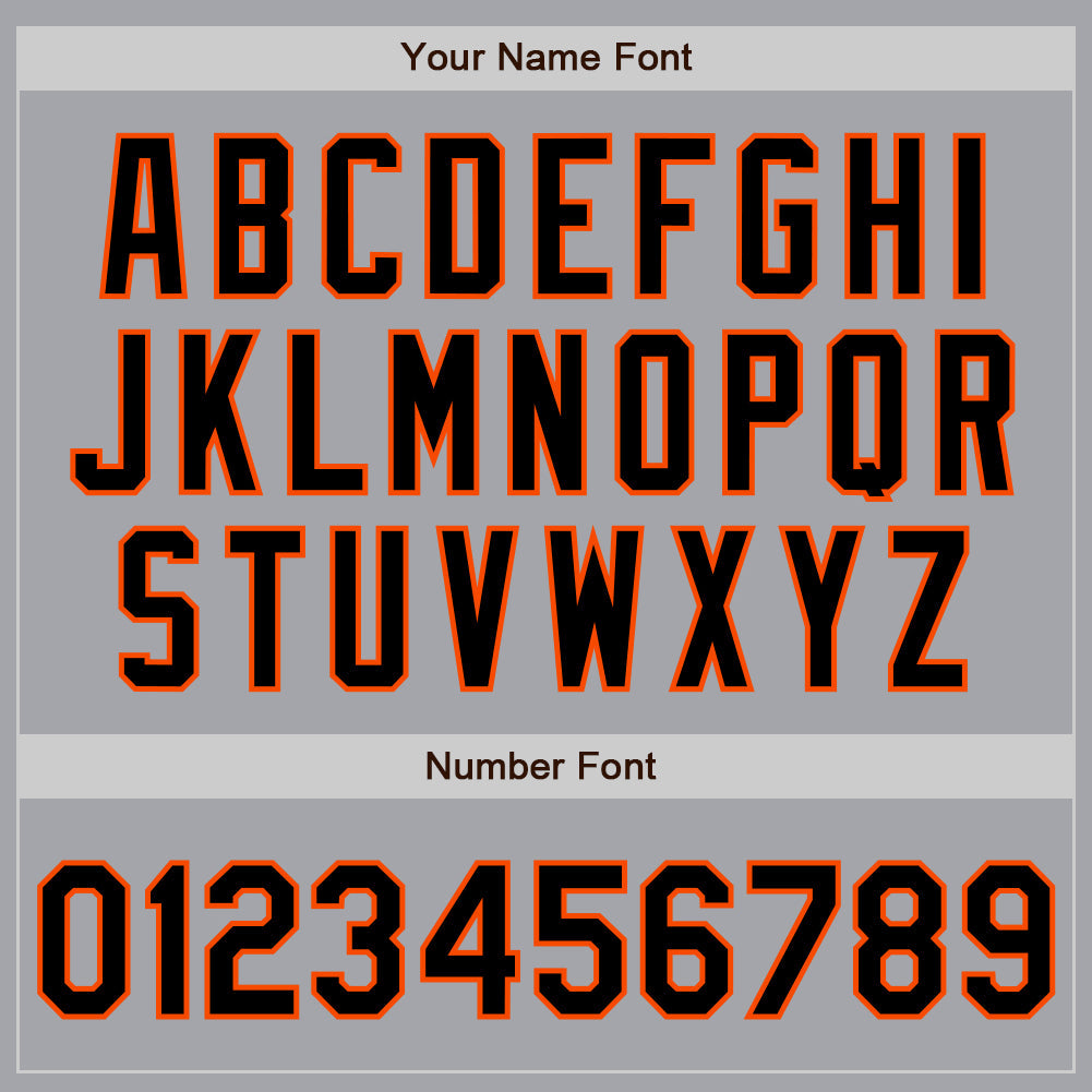 Custom Gray Black-Orange Authentic Raglan Sleeves Baseball Jersey baseball jersey product view 5