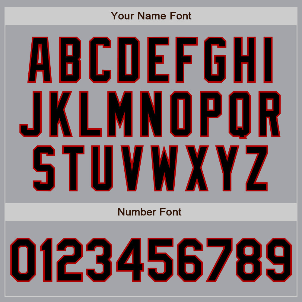 Custom Gray Black-Red Authentic Raglan Sleeves Baseball Jersey baseball jersey product view 5