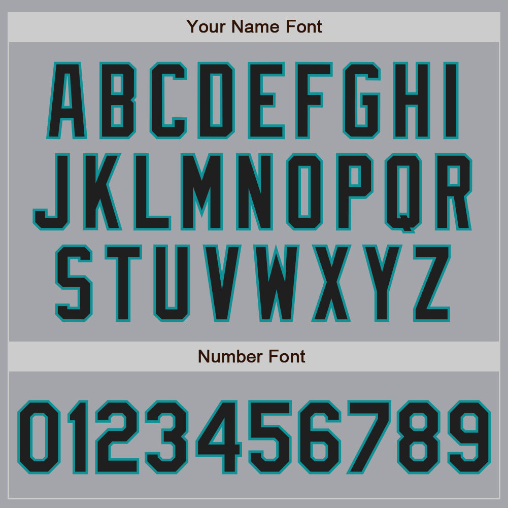 Custom Gray Black-Teal Authentic Raglan Sleeves Baseball Jersey baseball jersey product view 5