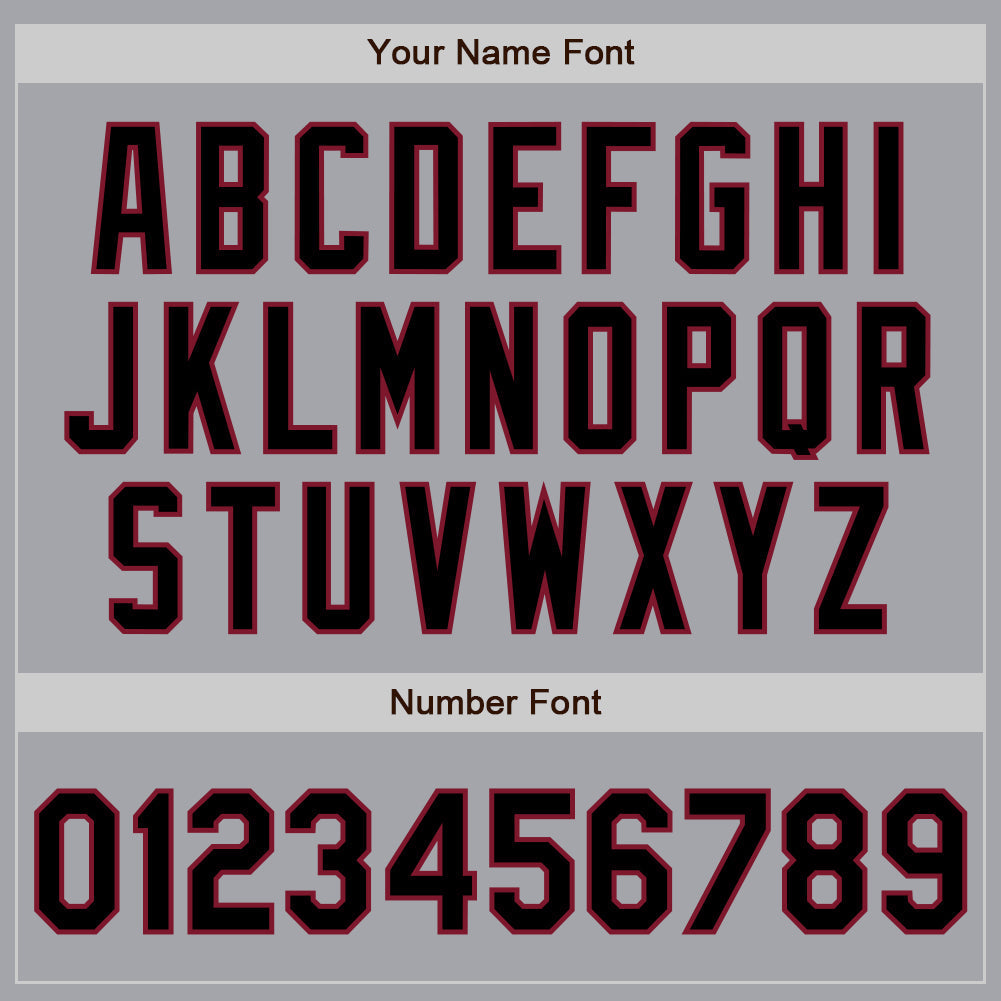 Custom Gray Black-Crimson Authentic Raglan Sleeves Baseball Jersey baseball jersey product view 5