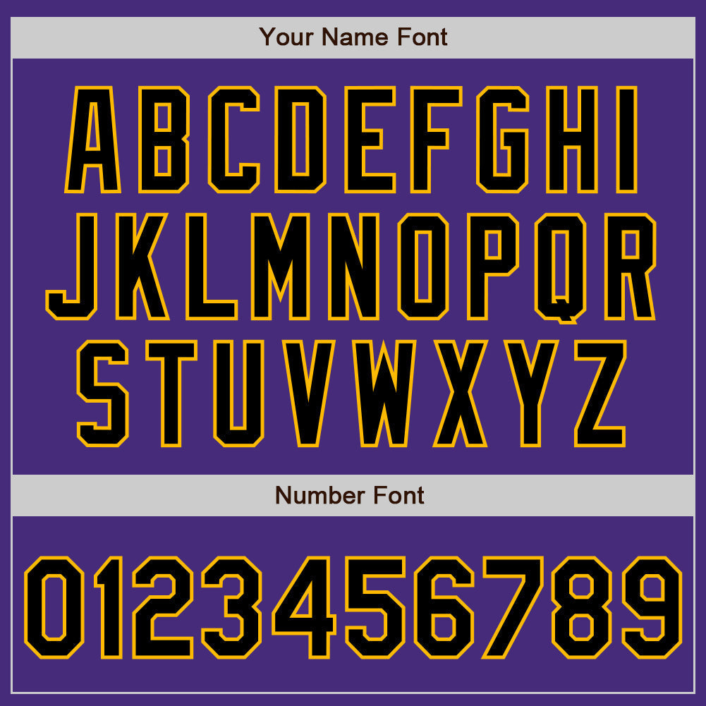 Custom Purple Black-Gold Authentic Raglan Sleeves Baseball Jersey baseball jersey product view 5