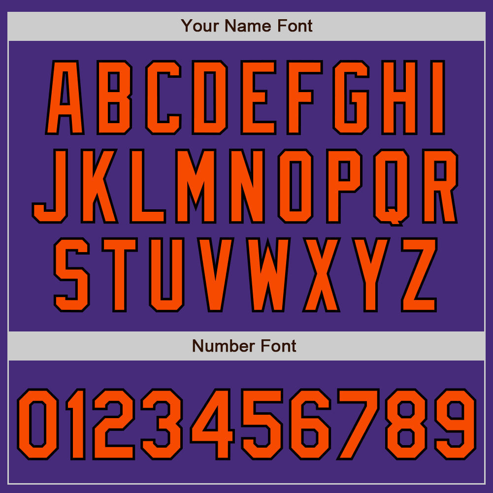 Custom Purple Orange-Black Authentic Raglan Sleeves Baseball Jersey baseball jersey product view 5
