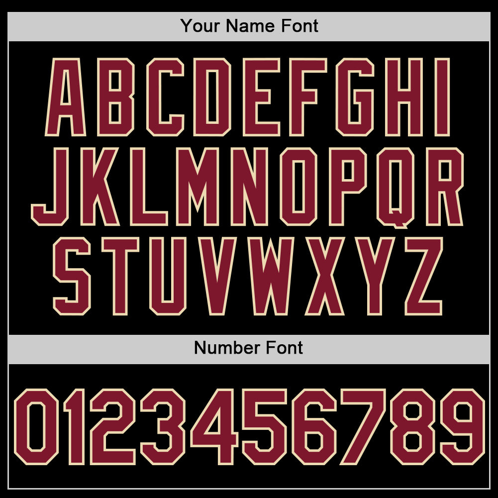 Custom Black Crimson-Cream Star Raglan Sleeves Authentic Baseball Jersey baseball jersey product view 5