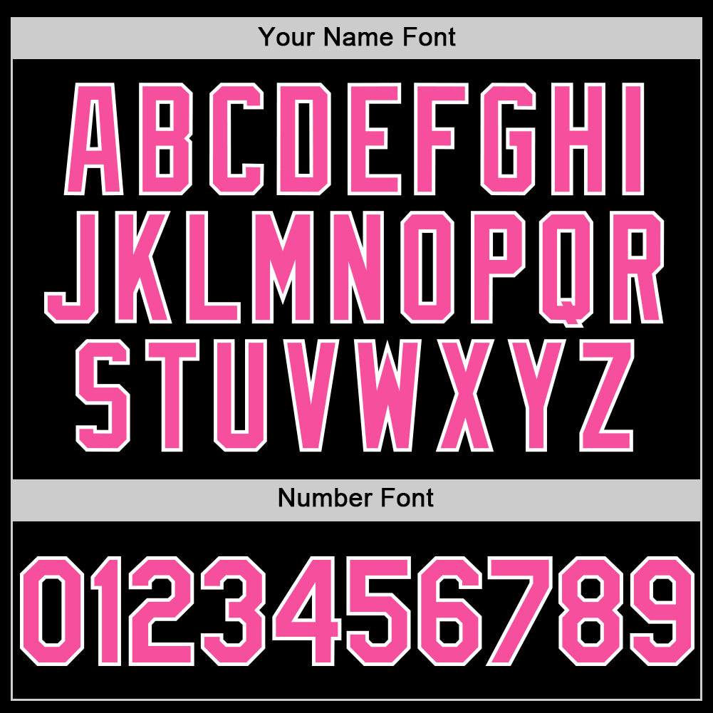 Custom Black Pink-White Star Raglan Sleeves Authentic Baseball Jersey baseball jersey product view 5