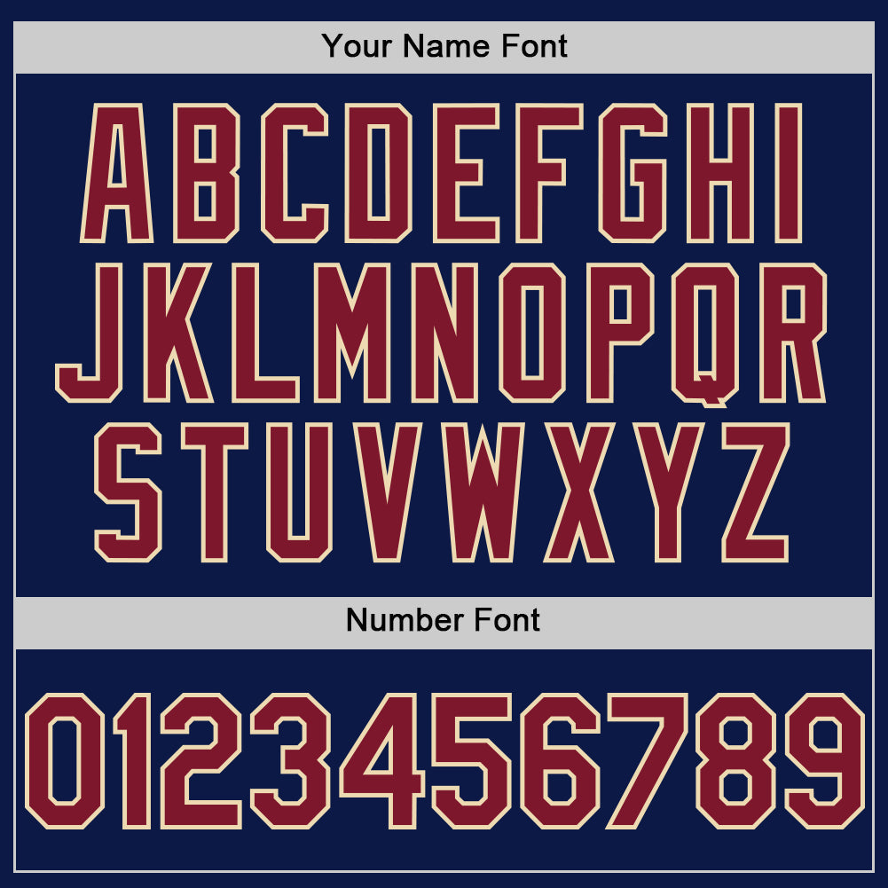 Custom Navy Crimson-Cream Star Raglan Sleeves Authentic Baseball Jersey baseball jersey product view 5