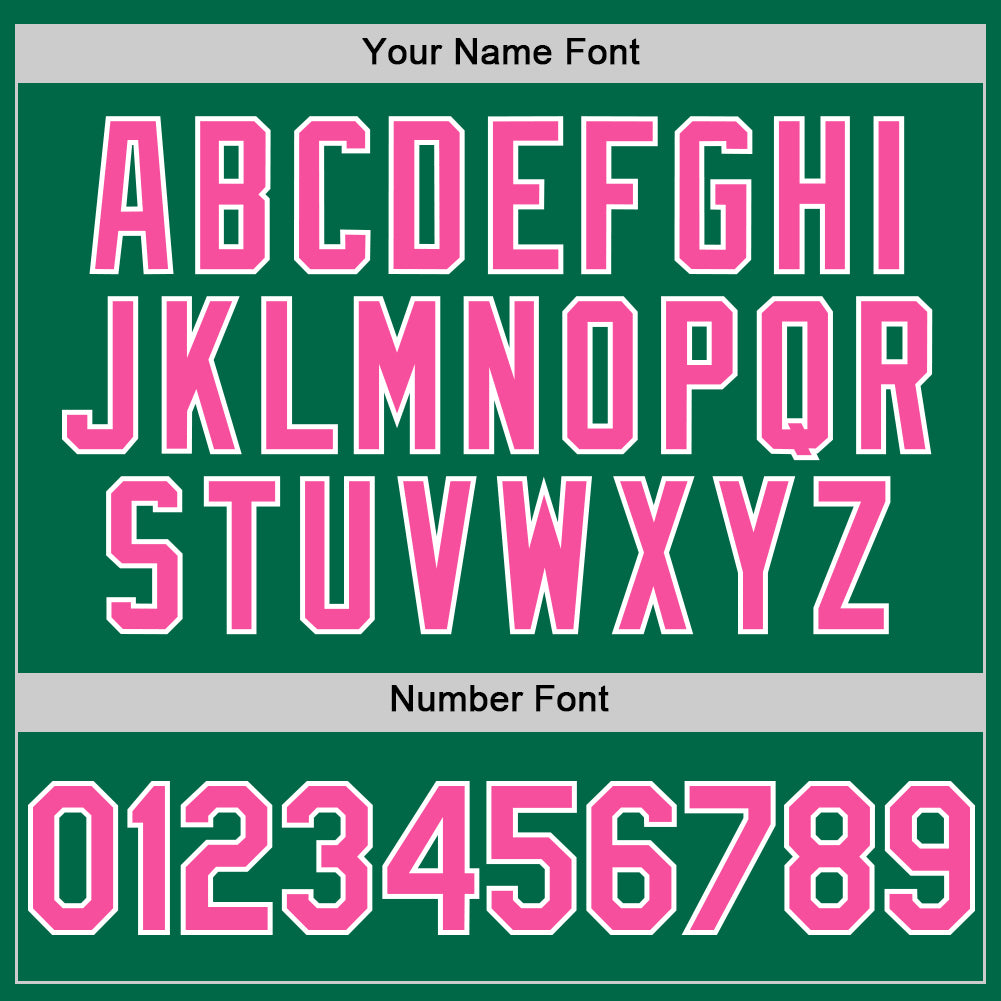 Custom Green Pink-White Star Raglan Sleeves Authentic Baseball Jersey baseball jersey product view 5