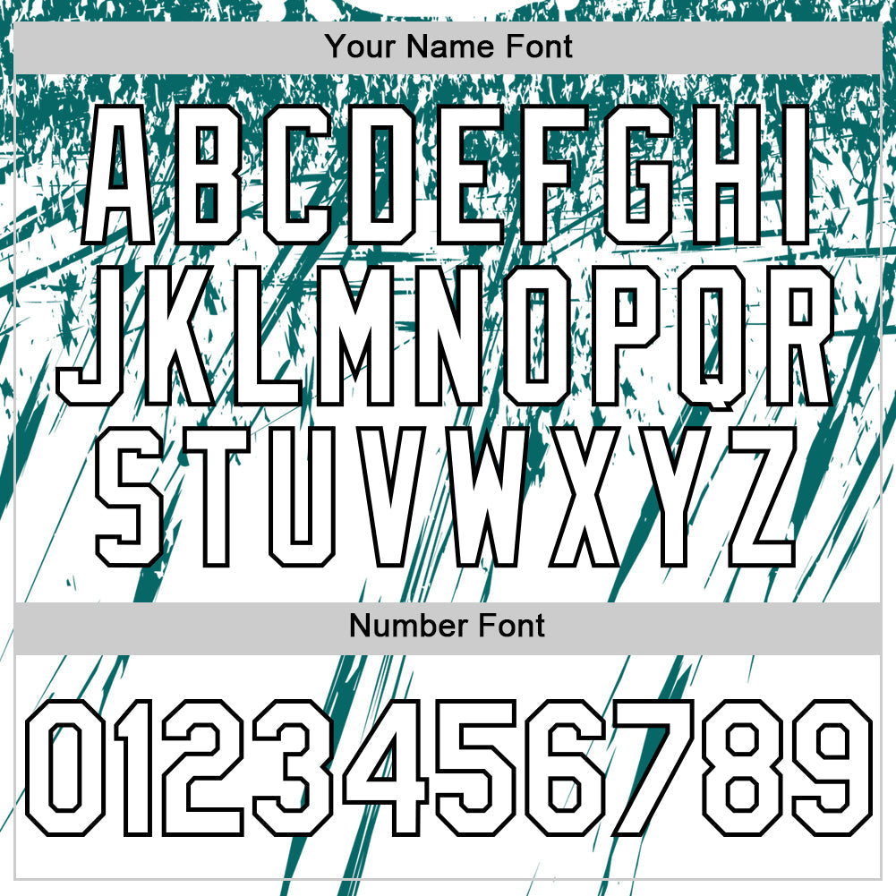 Custom White Black-Teal Splatter Brush Stroke Star Raglan Sleeves Authentic Baseball Jersey baseball jersey product view 5