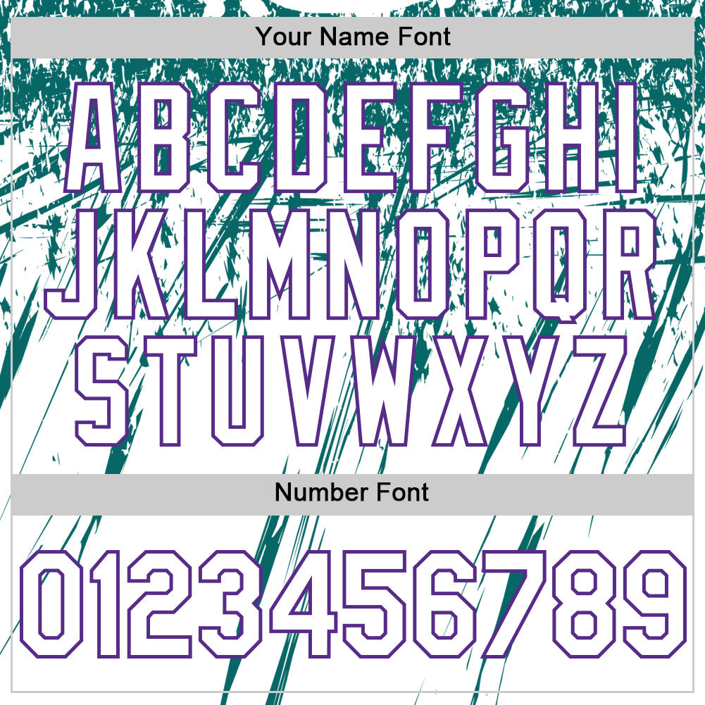 Custom White Purple-Teal Splatter Brush Stroke Star Raglan Sleeves Authentic Baseball Jersey baseball jersey product view 5