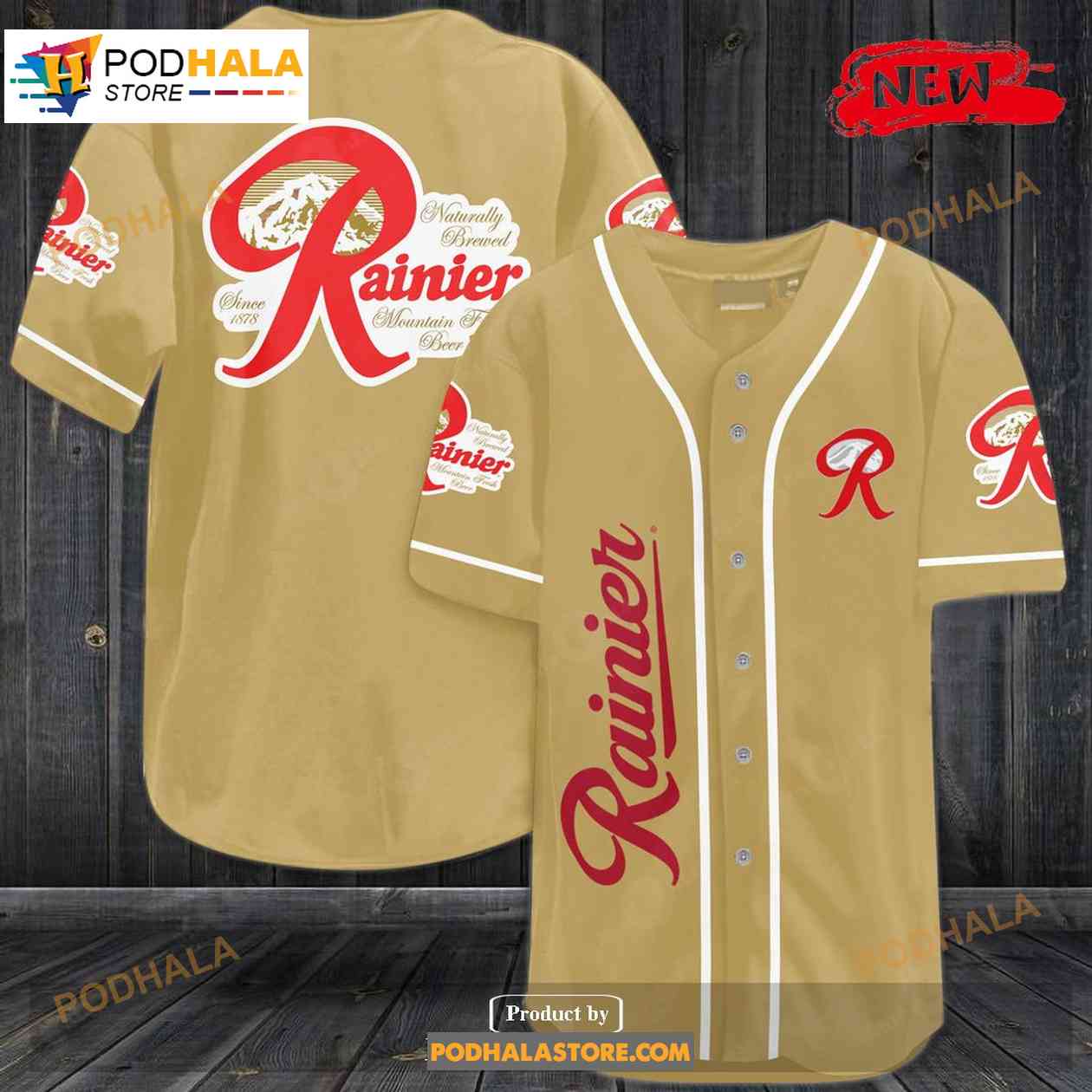 Rainier Beer Baseball Jersey baseball jersey product view 1
