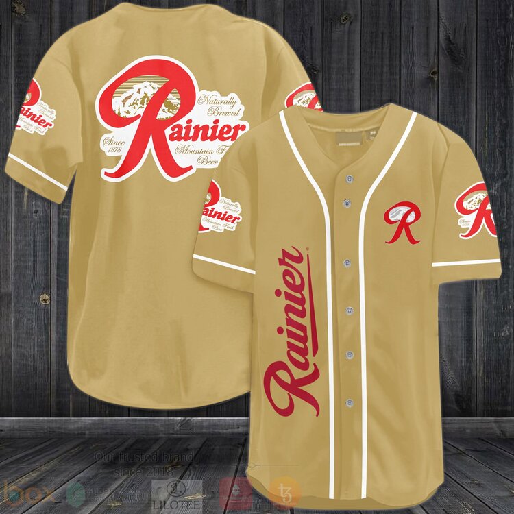 FASHION Rainier Brewing Company Baseball Jerseys Botton Shirt baseball jersey product view 1