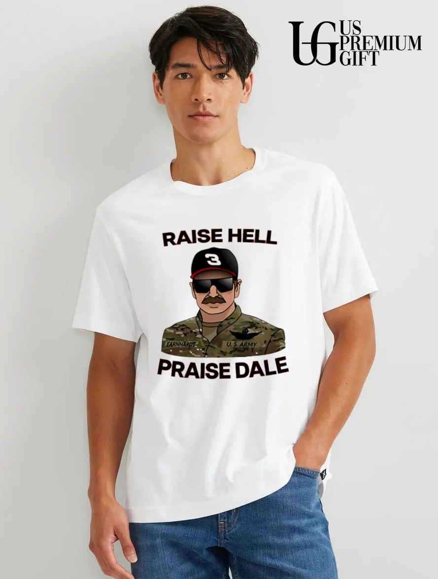 Raise Hell Praise Dale Earnhardt - Adult & Kids T-Shirts, Sweatshirts & Hoodies apparel design preview 1