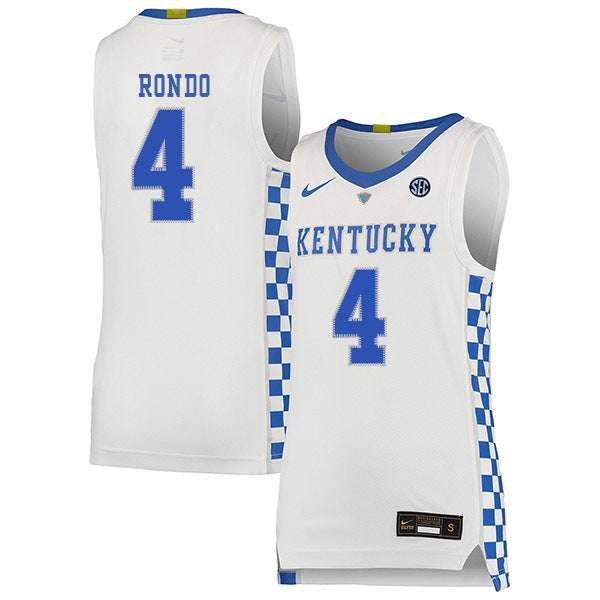 Rajon Rondo 4 White College Football Jersey football jersey product view 1