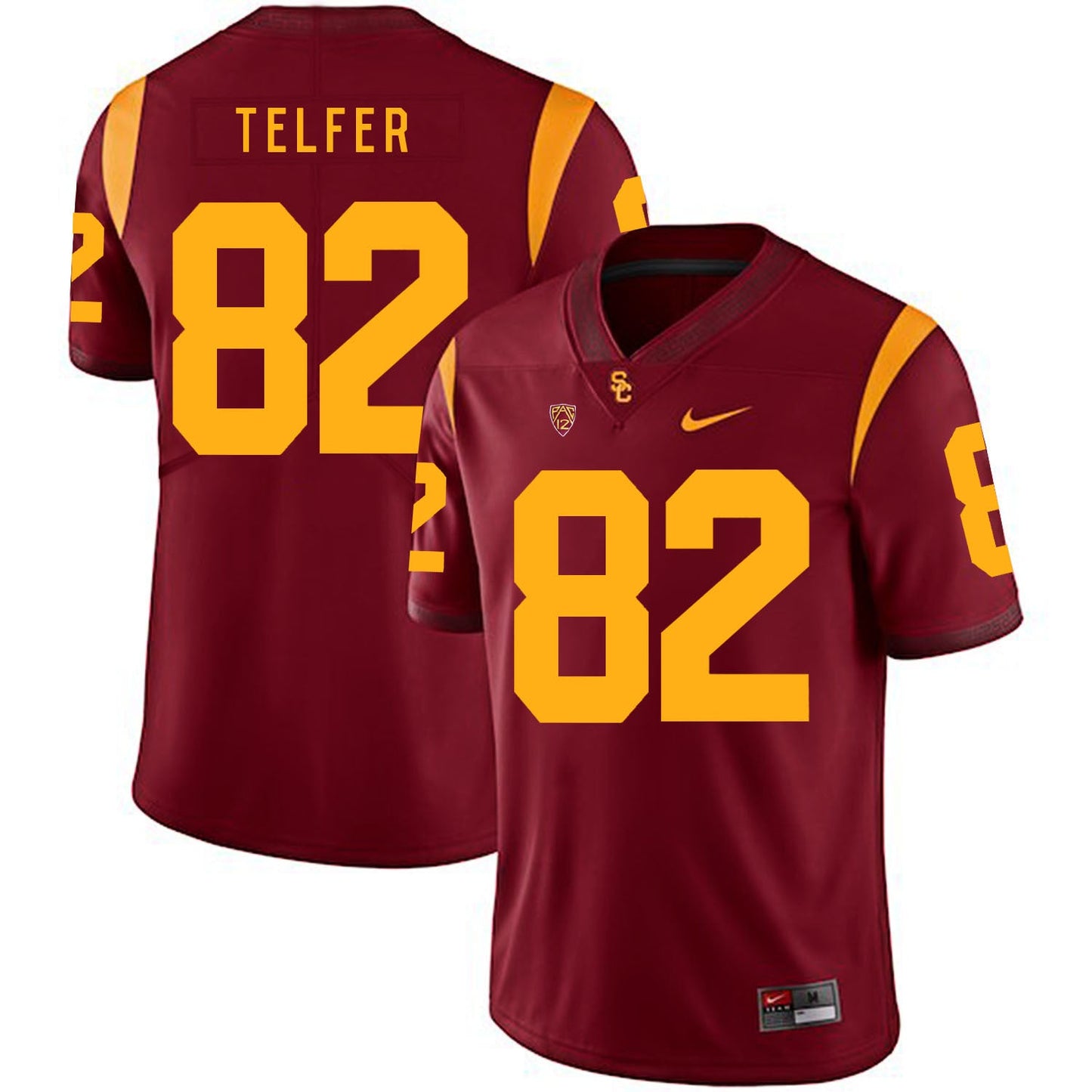 Randall Telfer 82 Red College Football Jersey football jersey product view 1