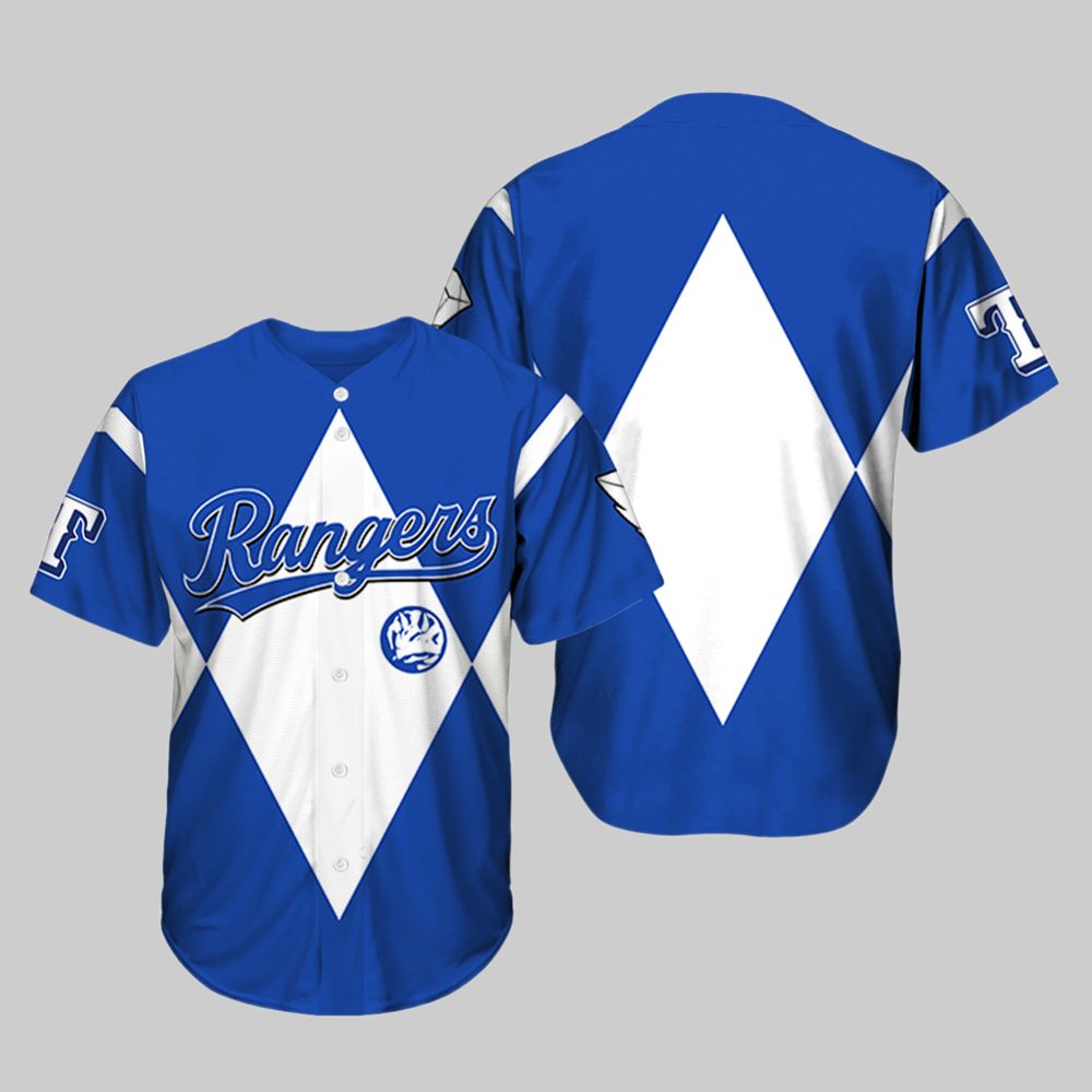 Rangers Power Rangers Night Jersey Giveaway 2025 sports jersey product view 1