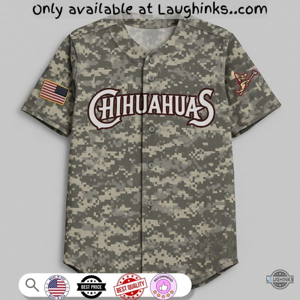 Rare Russell Athletic El Paso Chihuahuas Home Camo Jersey Shirt Replica sports jersey product view 1