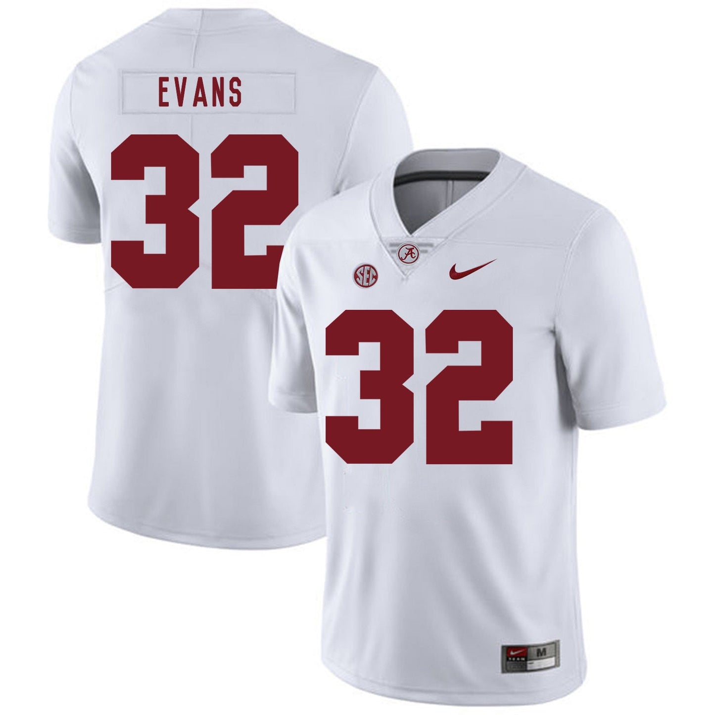 Rashaan Evans 32 White .2jpg College Football Jersey football jersey product view 1