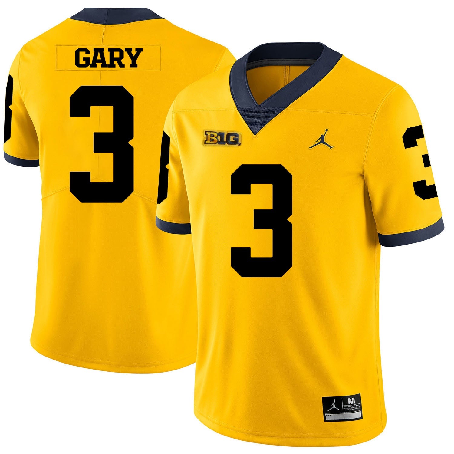 Rashan Gary 3 Yellow College Football Jersey football jersey product view 1