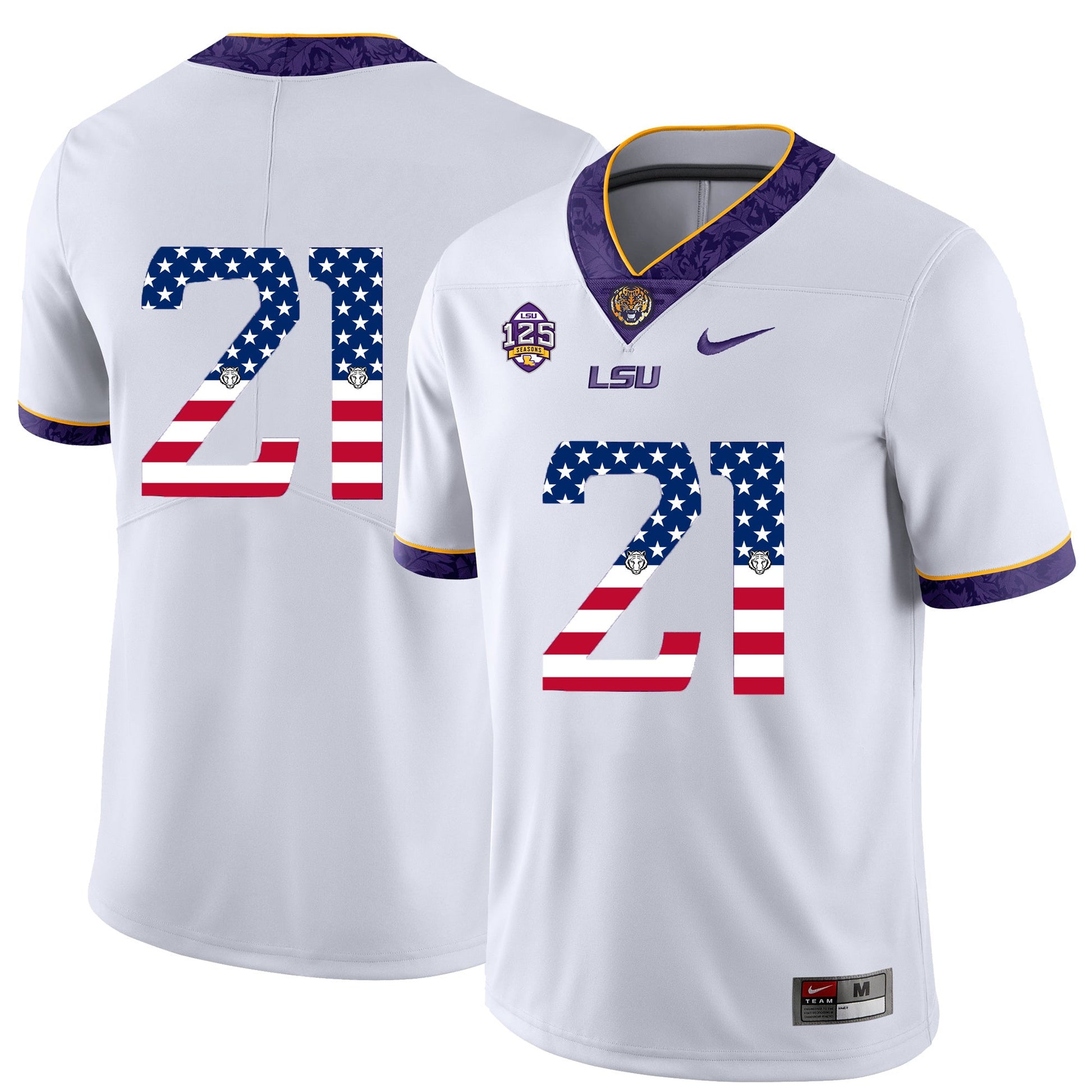Rashard Robinson 21 Pattern White .1jpg College Football Jersey football jersey product view 1
