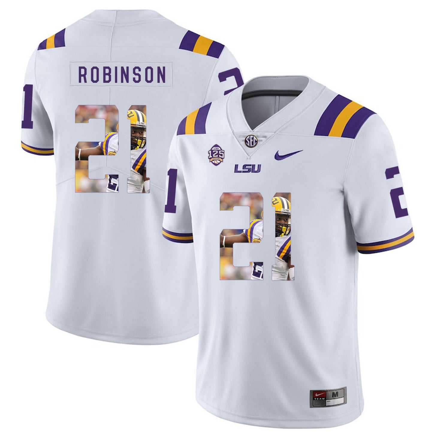 Rashard Robinson 21 White .1jpg College Football Jersey football jersey product view 1