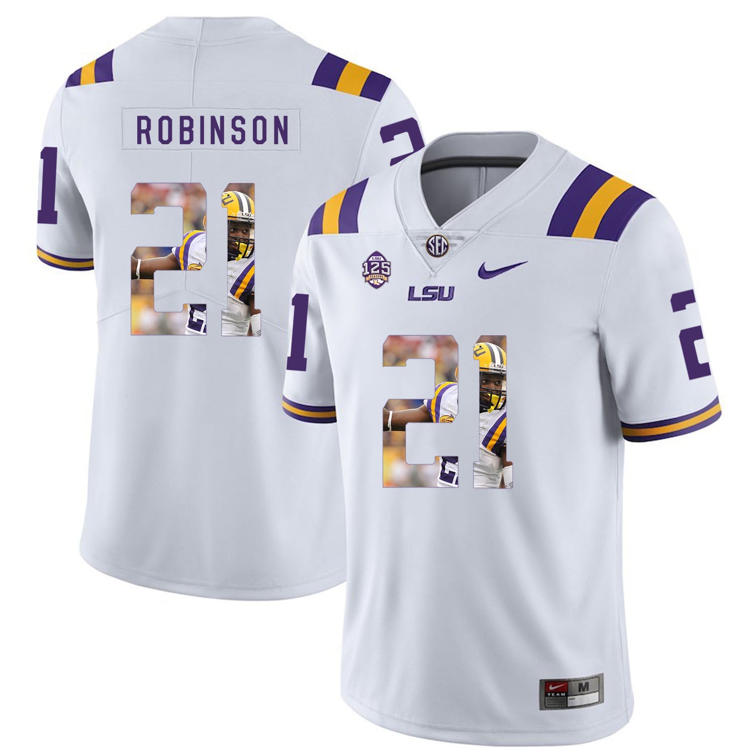 Rashard Robinson 21 White .1jpg College Football Jersey football jersey product view 1