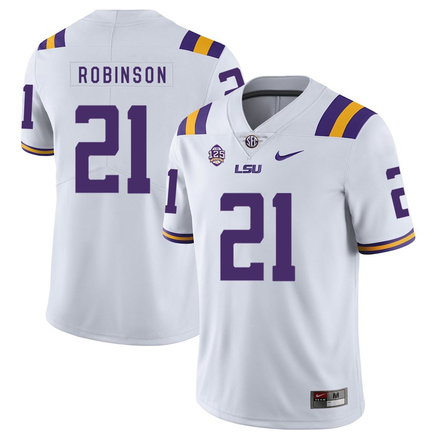 Rashard Robinson 21 White .2jpg College Football Jersey football jersey product view 1