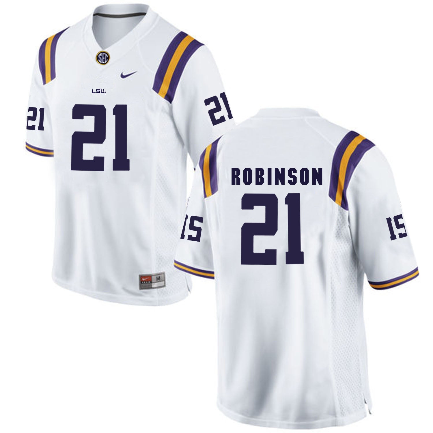 Rashard Robinson 21 White Style 2 College Football Jersey football jersey product view 1
