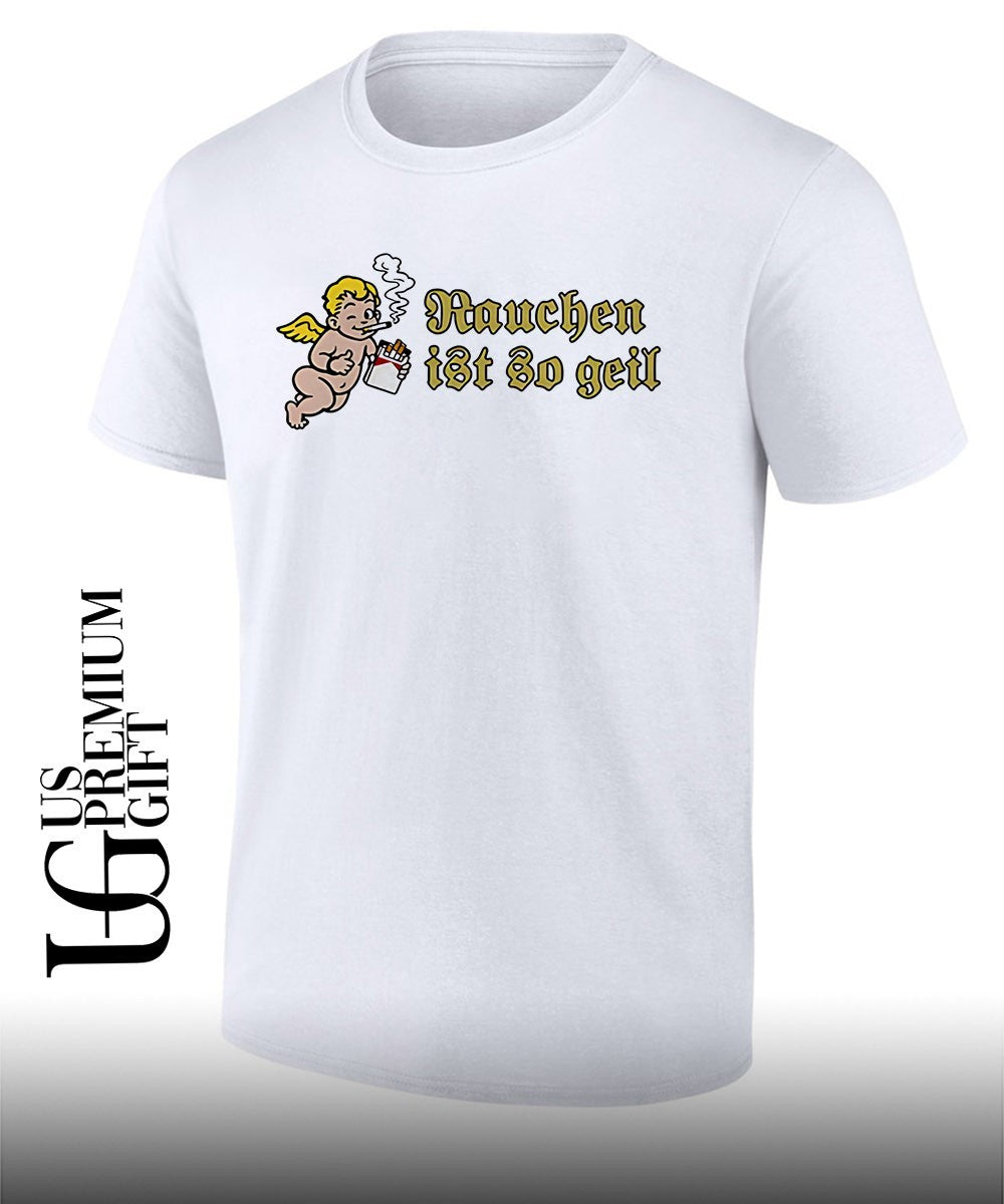 Rauchen ist so geil angel smoking shirt Unisex T-shirt, Sweatshirt, Hoodie, Long Sleeve Tee - T-Shirt, Sweatshirt, Hoodie