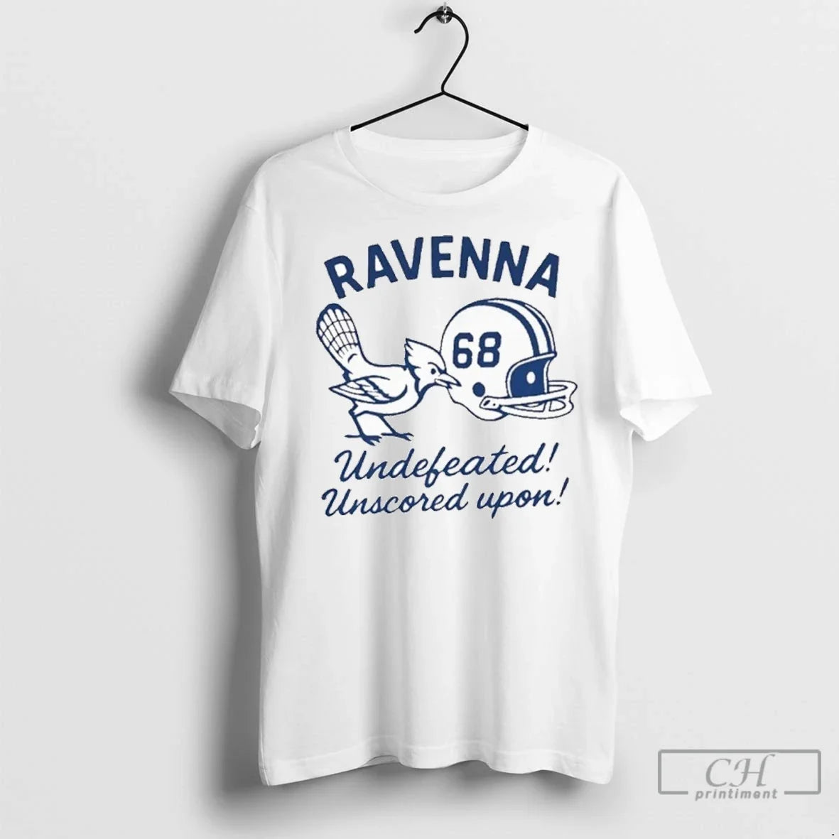 Ravenna Football Helmet Undefeated Unscored Upon 1968 T Shirts Unisex T-shirt, Sweatshirt, Hoodie, Long Sleeve Tee - T-Shirt, Sweatshirt, Hoodie