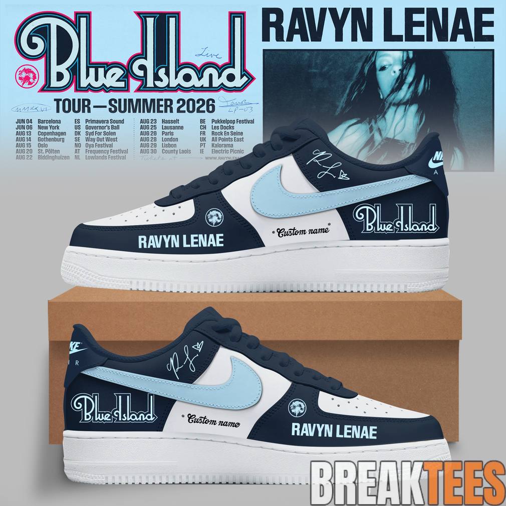 Ravyn Lenae Blue Island Tour 2026 Custom AF1 Shoes Unisex T-shirt, Sweatshirt, Hoodie, Long Sleeve Tee - T-Shirt, Sweatshirt, Hoodie