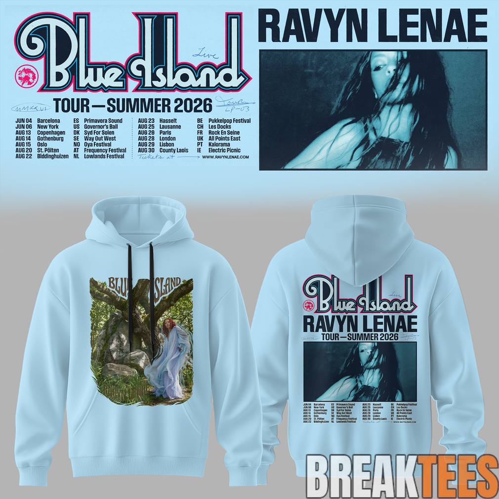 Ravyn Lenae Blue Island Tour 2026 Hoodie Unisex T-shirt, Sweatshirt, Hoodie, Long Sleeve Tee - T-Shirt, Sweatshirt, Hoodie